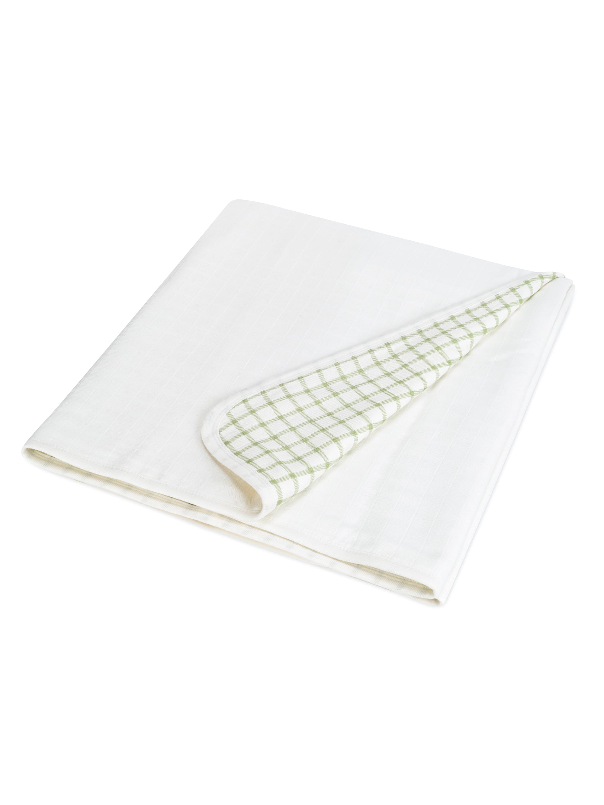 Muslin Blanket - Sage Windowpane / White