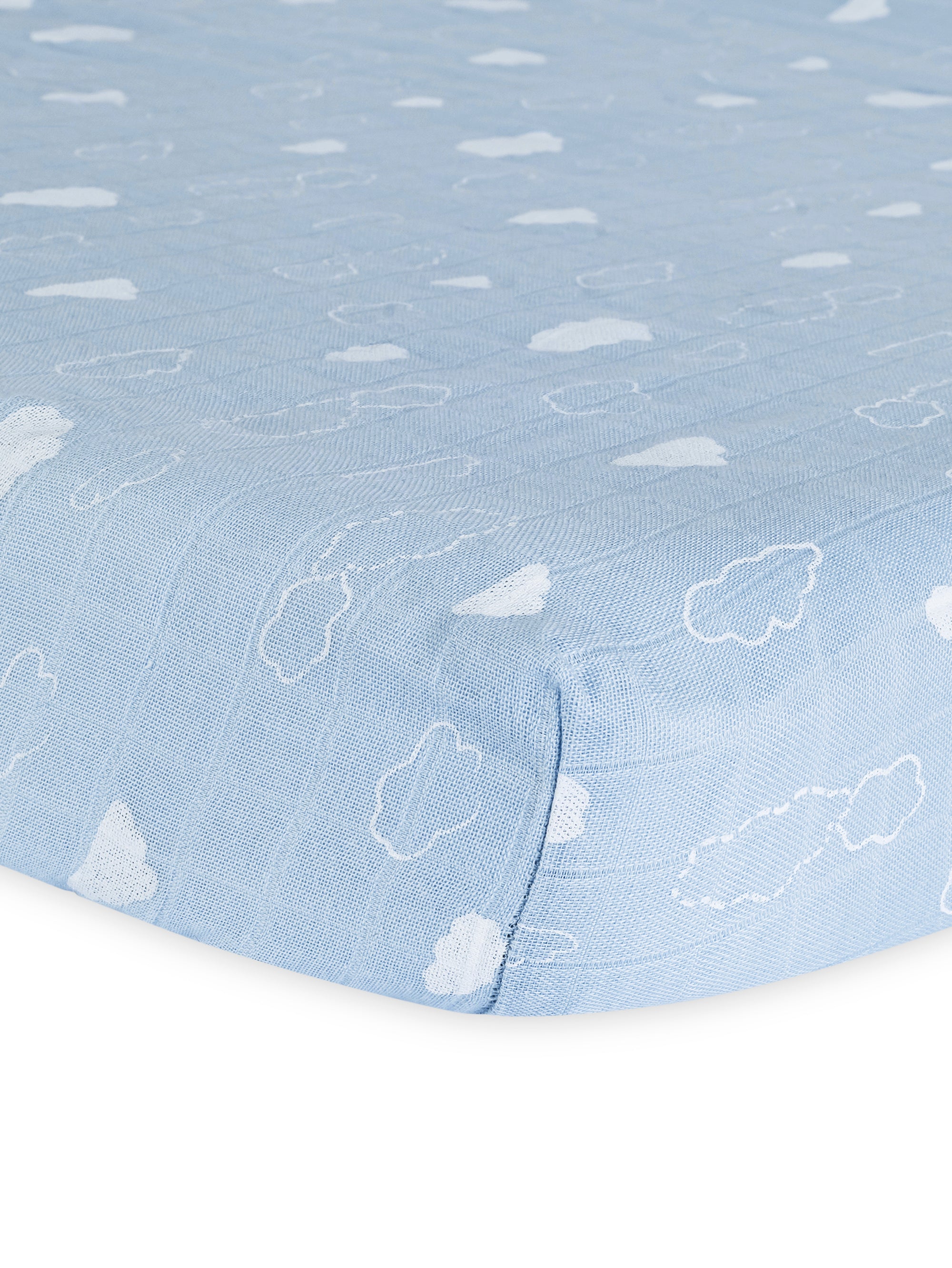 Muslin Playpen/Playard Sheet - Clouds