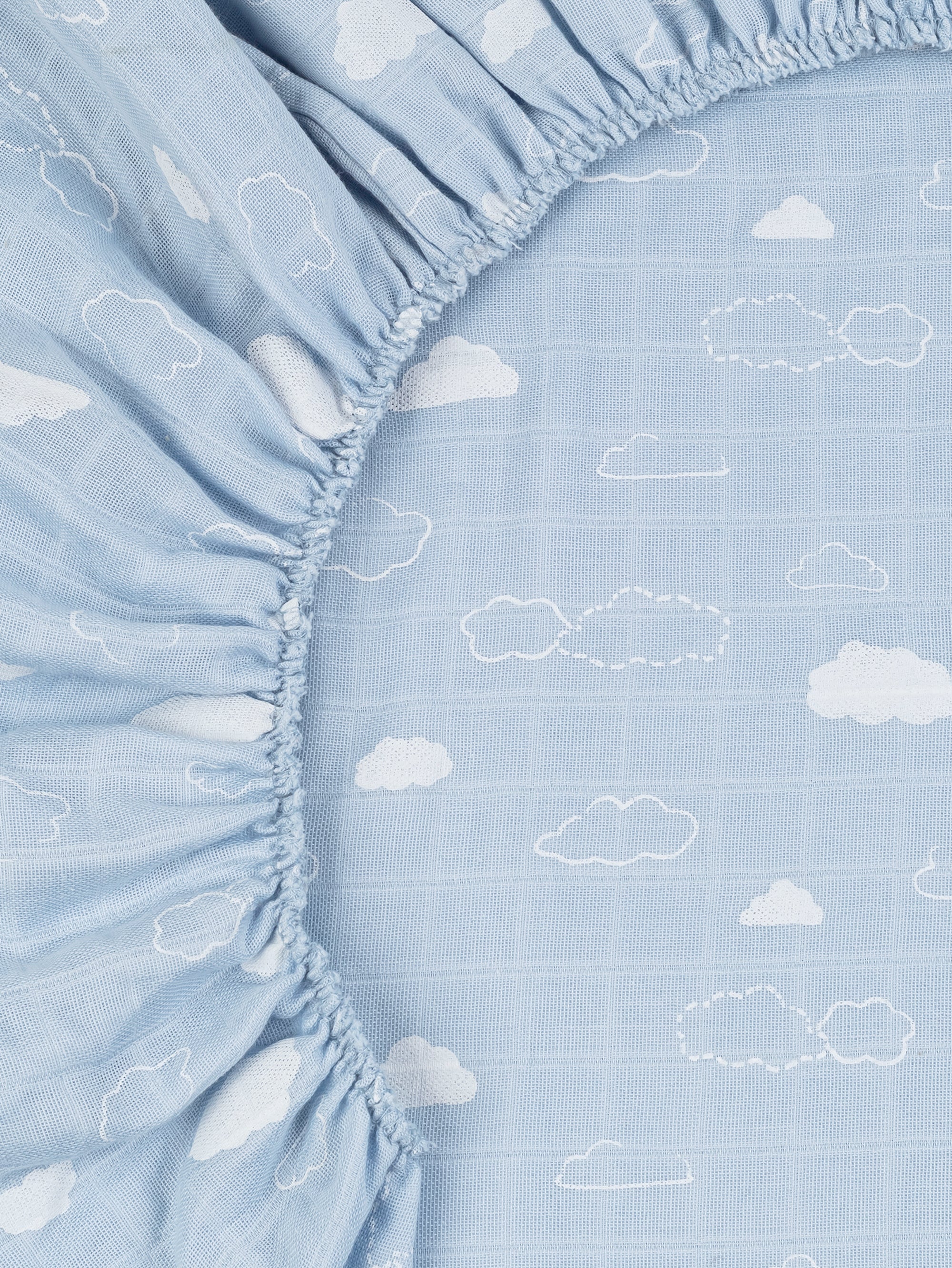 Muslin Playpen/Playard Sheet - Clouds