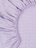 Load image into Gallery viewer, Muslin Playpen/Playard Sheet - Lavender Stars