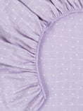 Load image into Gallery viewer, Muslin Playpen/Playard Sheet - Lavender Stars
