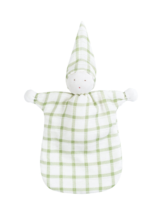 Muslin Sleeping Lovey -  Sage Windowpane