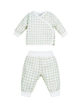 Load image into Gallery viewer, Muslin Side Snap Top & Pant Set - Sage Windowpane