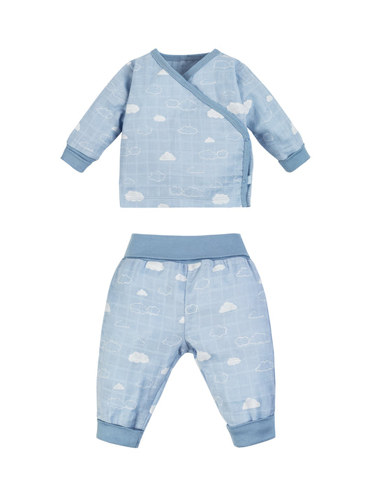 Muslin Side Snap Top & Pant Set - Clouds