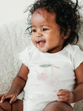 Load image into Gallery viewer, Onesie/Bodysuit - Flutter Sleeves - Cherry Picking Screenprint