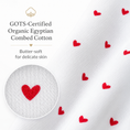 Load image into Gallery viewer, Organic Egyptian Cotton Receiving Blanket – Red Hearts Print
