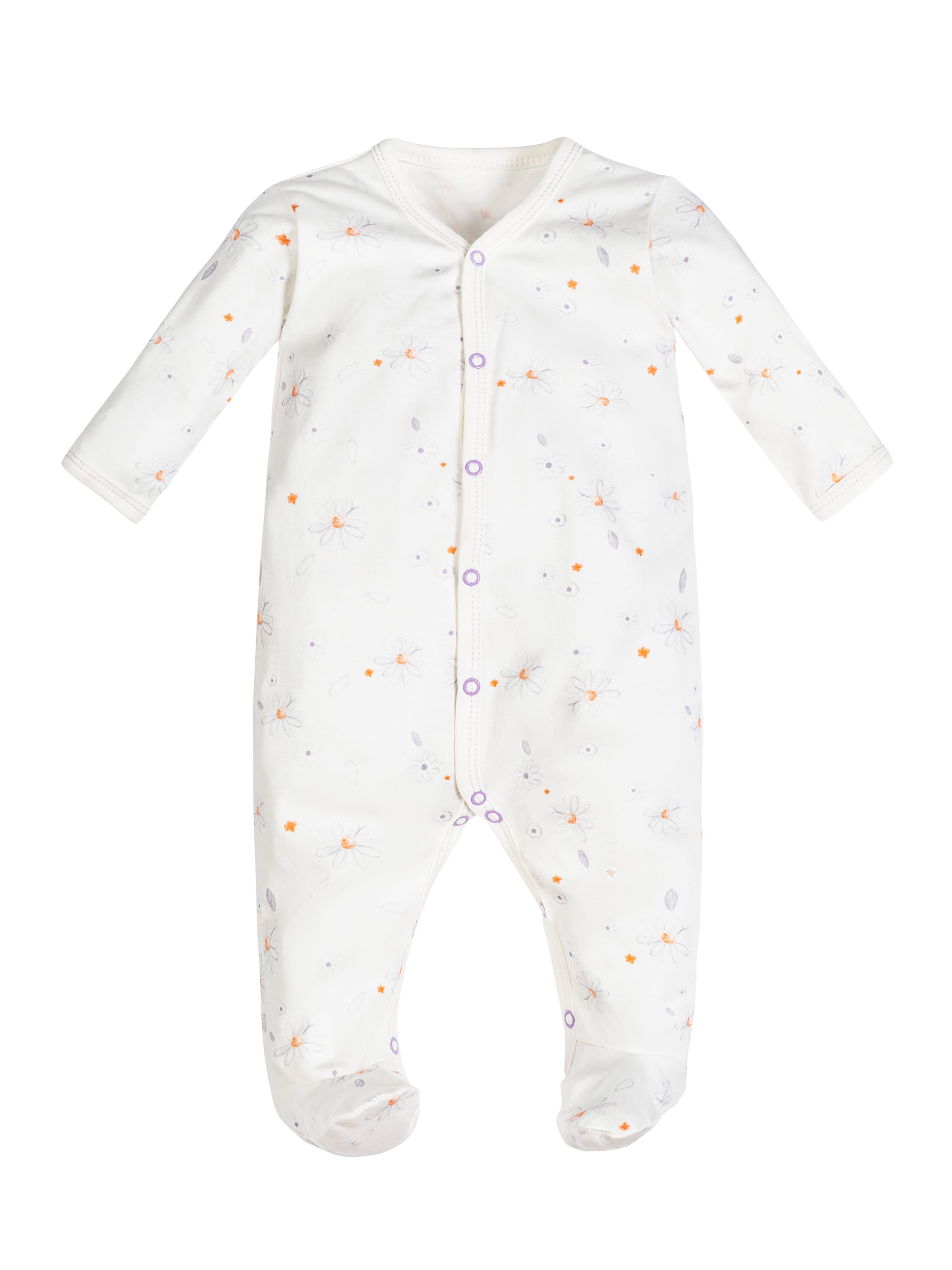 Organic Pima Footie- Daisy main image 0