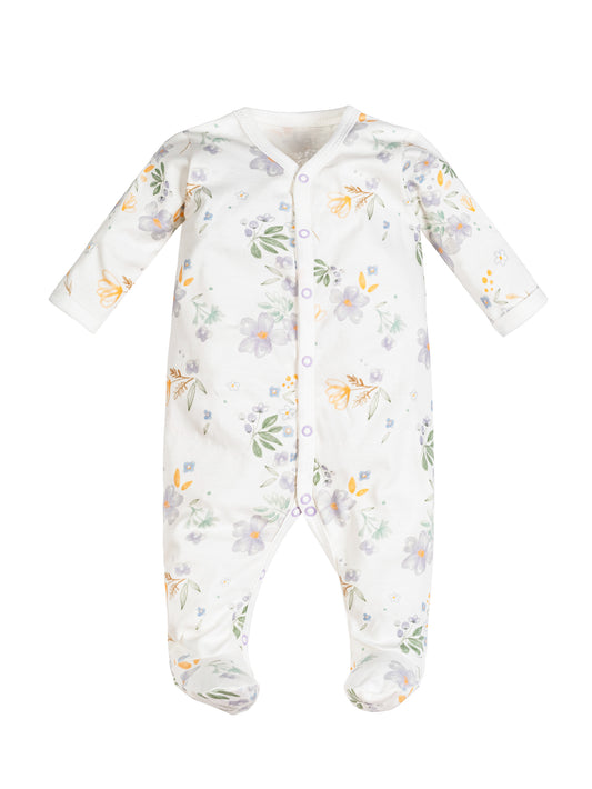 Snap Front Footie - Modern Daisy
