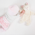 Load image into Gallery viewer, Snuggle Bunny Lovey w/ Pink Stripe Ears