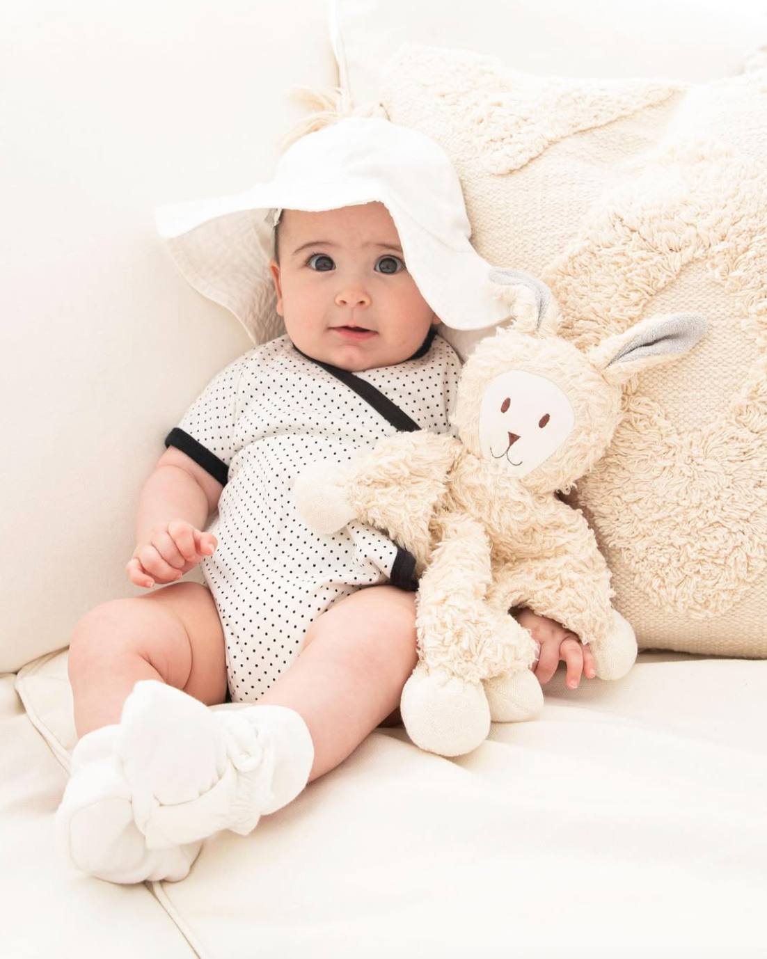 Snuggle Bunny Lovey w/ Blue Stripe Ears