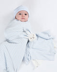 Load image into Gallery viewer, Lovey Bunny Blanket Friend - Pale Blue Stripe