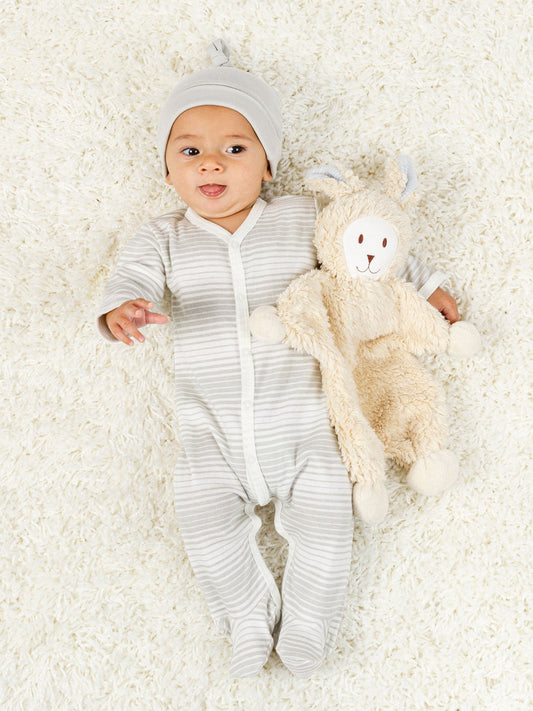 Snuggle Bunny Lovey w/ Blue Stripe Ears