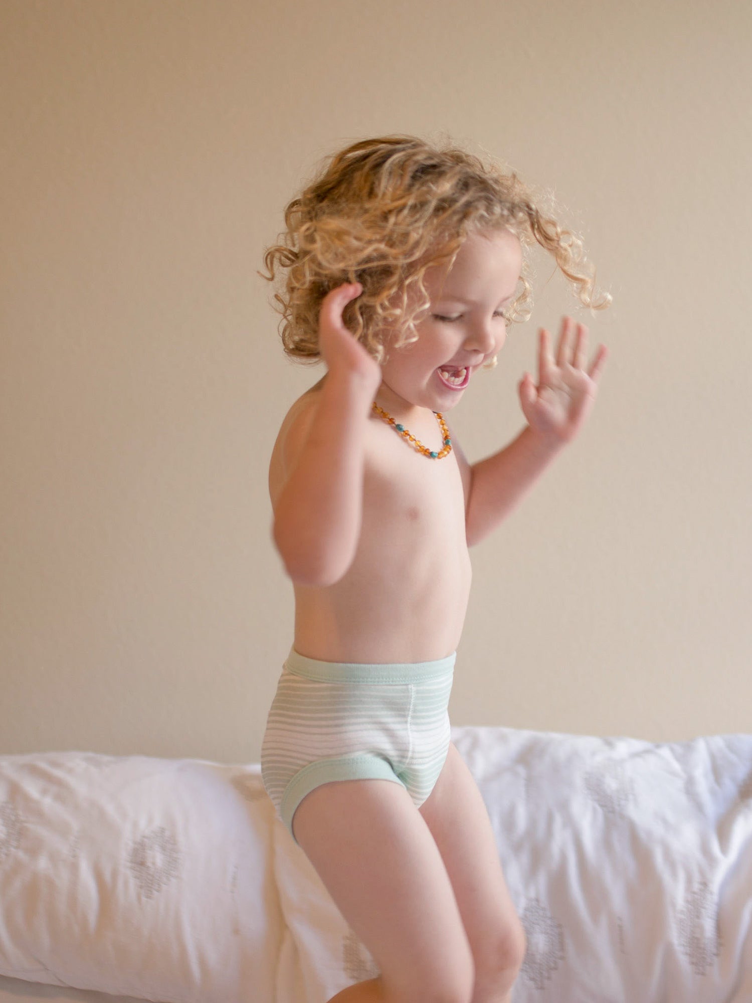Cotton Baby Potty Training Underwear - Sea Green Stripe