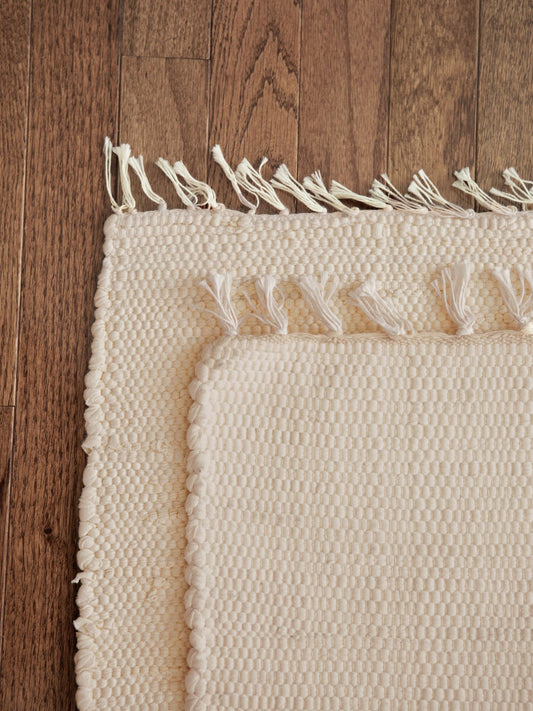 Hand-loomed Small Rug / Play Mat - Natural Undyed