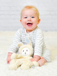 Load image into Gallery viewer, Snuggle Bunny Lovey w/ Blue Stripe Ears
