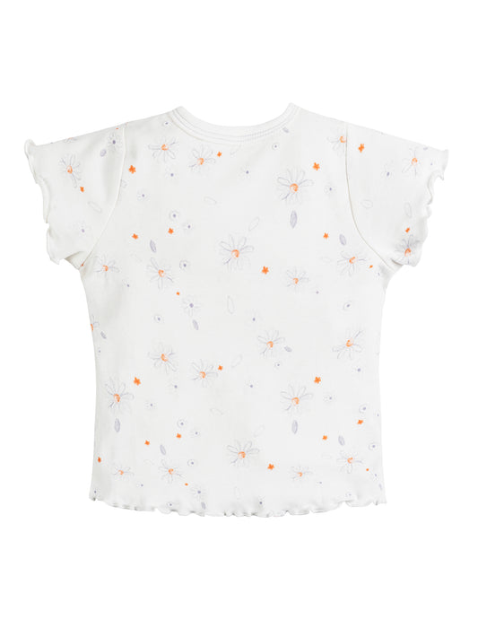 T-shirt - Girls - Flutter Sleeves - Shadow Floral