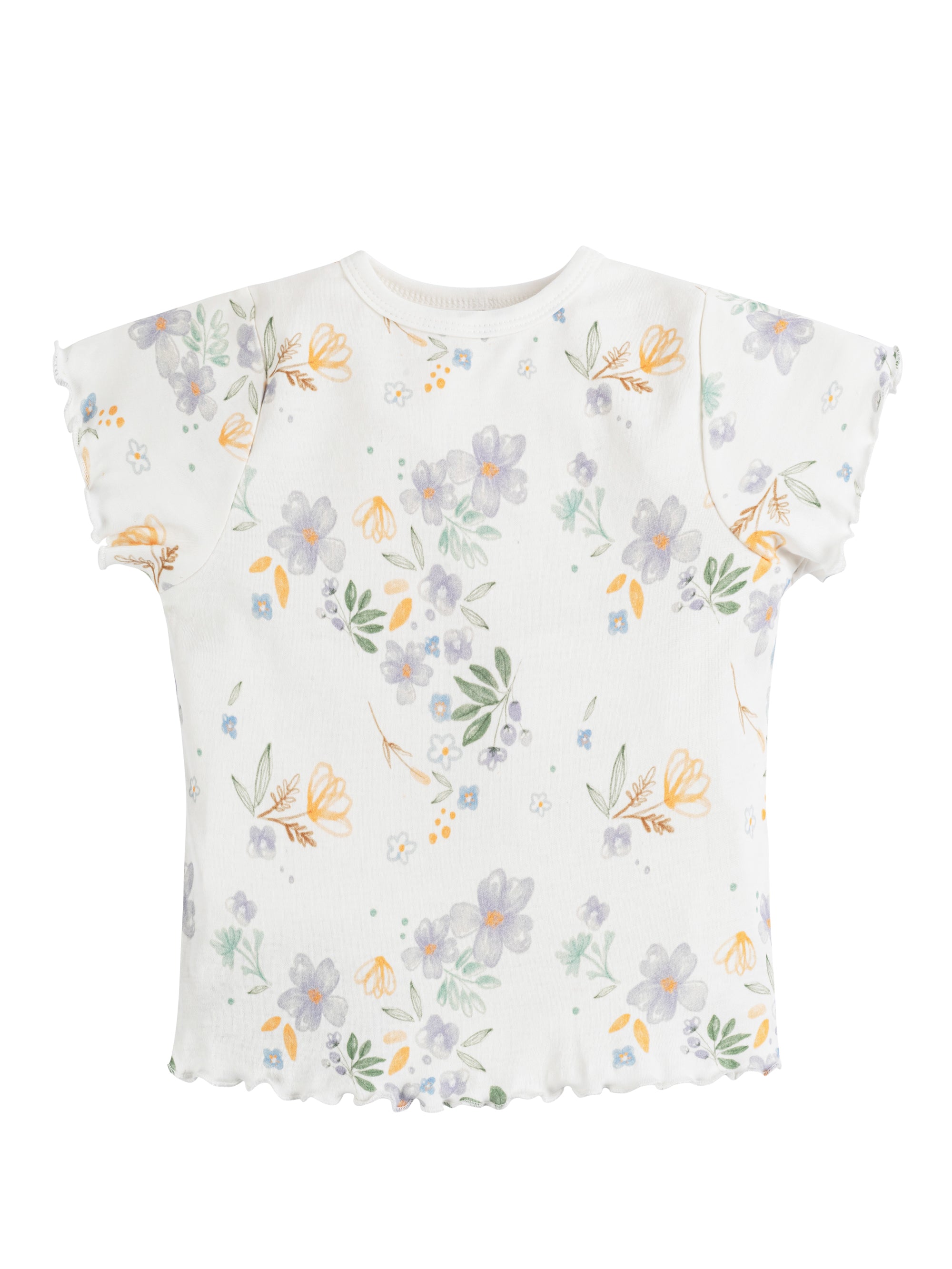 T-shirt Girls Flutter Sleeves Modern Daisy - Main Image