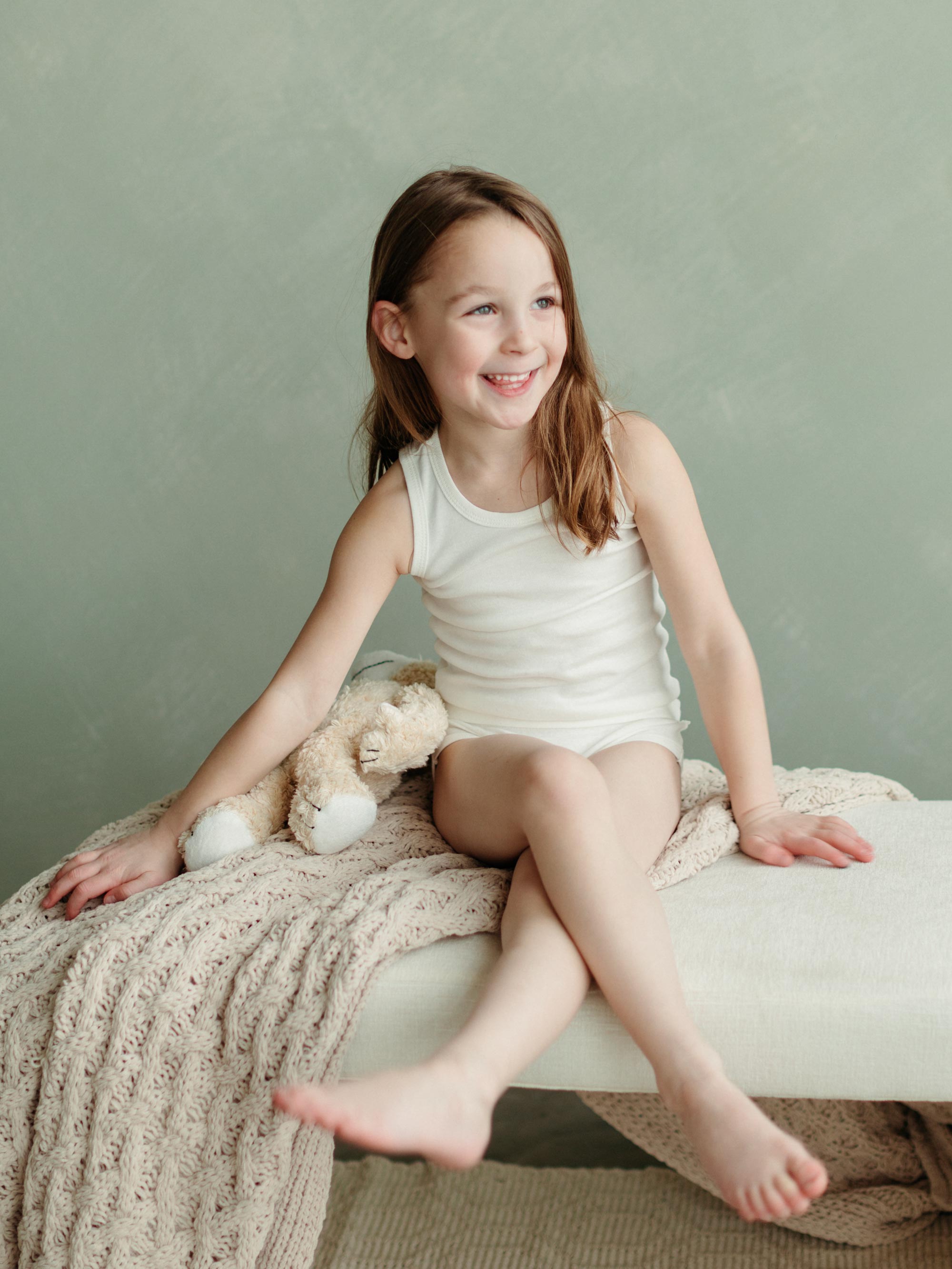Girl's Undershirt/Tank Top- Organic White – Under the Nile