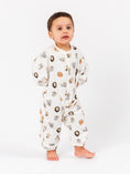 Load image into Gallery viewer, Organic Cotton Long Bubble Romper – Animal Frame Print
