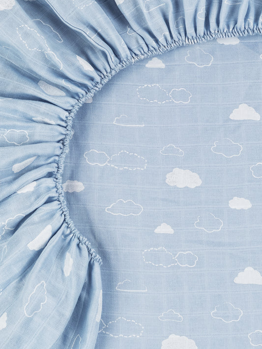 Muslin - Crib Sheet - Clouds