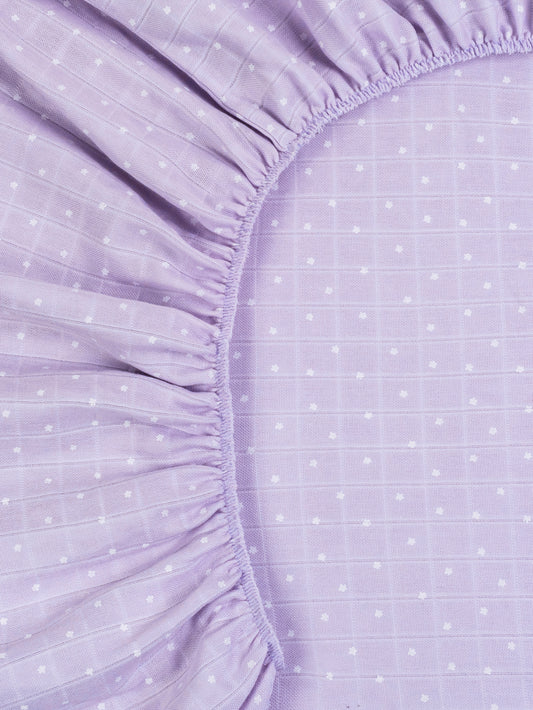 Muslin - Crib Sheet - Lavender Stars
