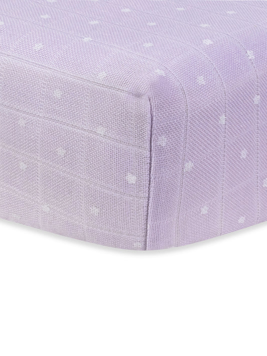 Muslin Playpen/Playard Sheet - Lavender Stars