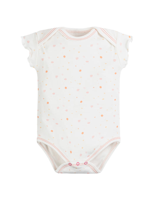 Onesie/Bodysuit - Flutter Sleeves - Pink Dots