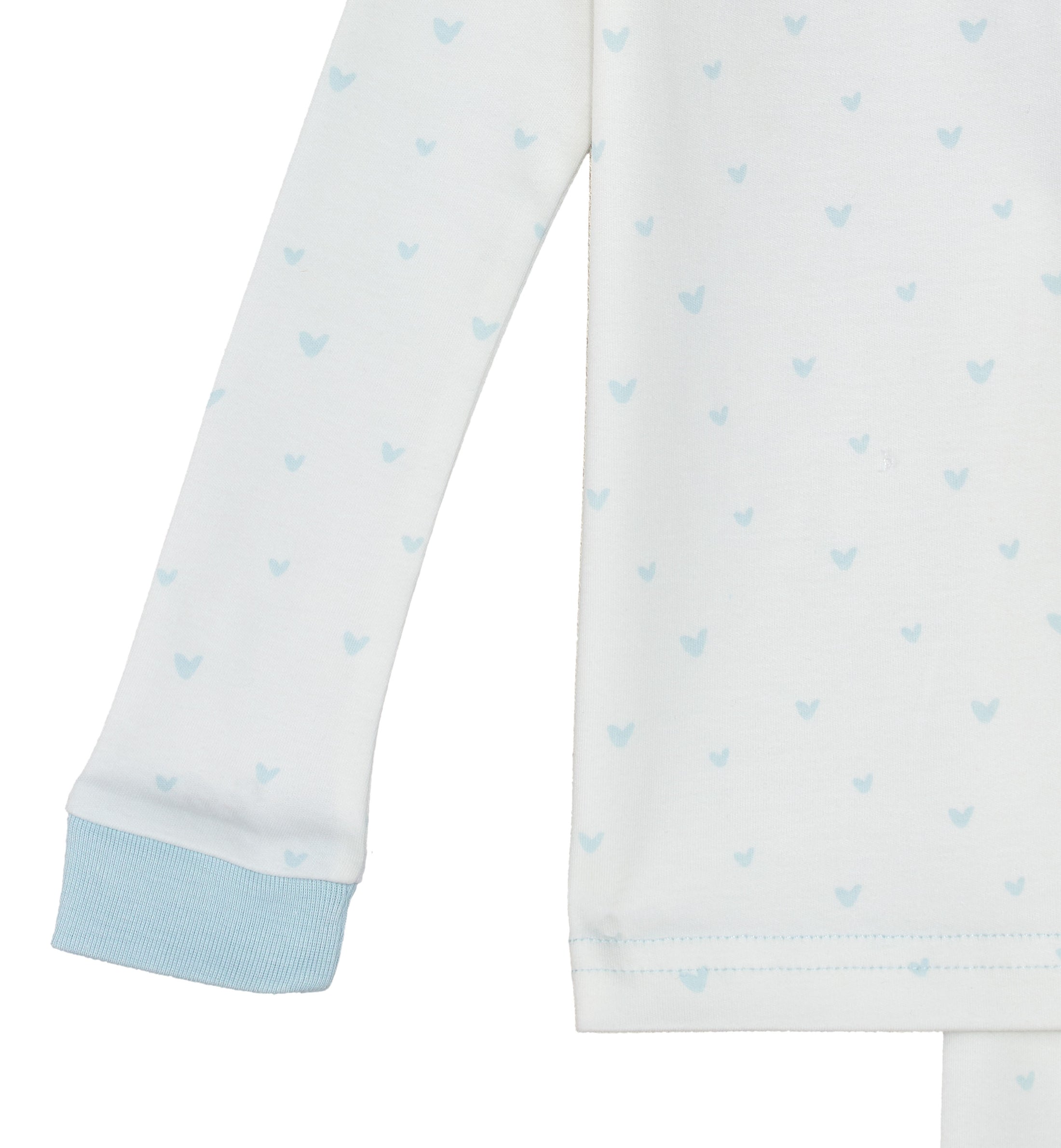 Organic Cotton Toddler Long Johns – Blue Hearts