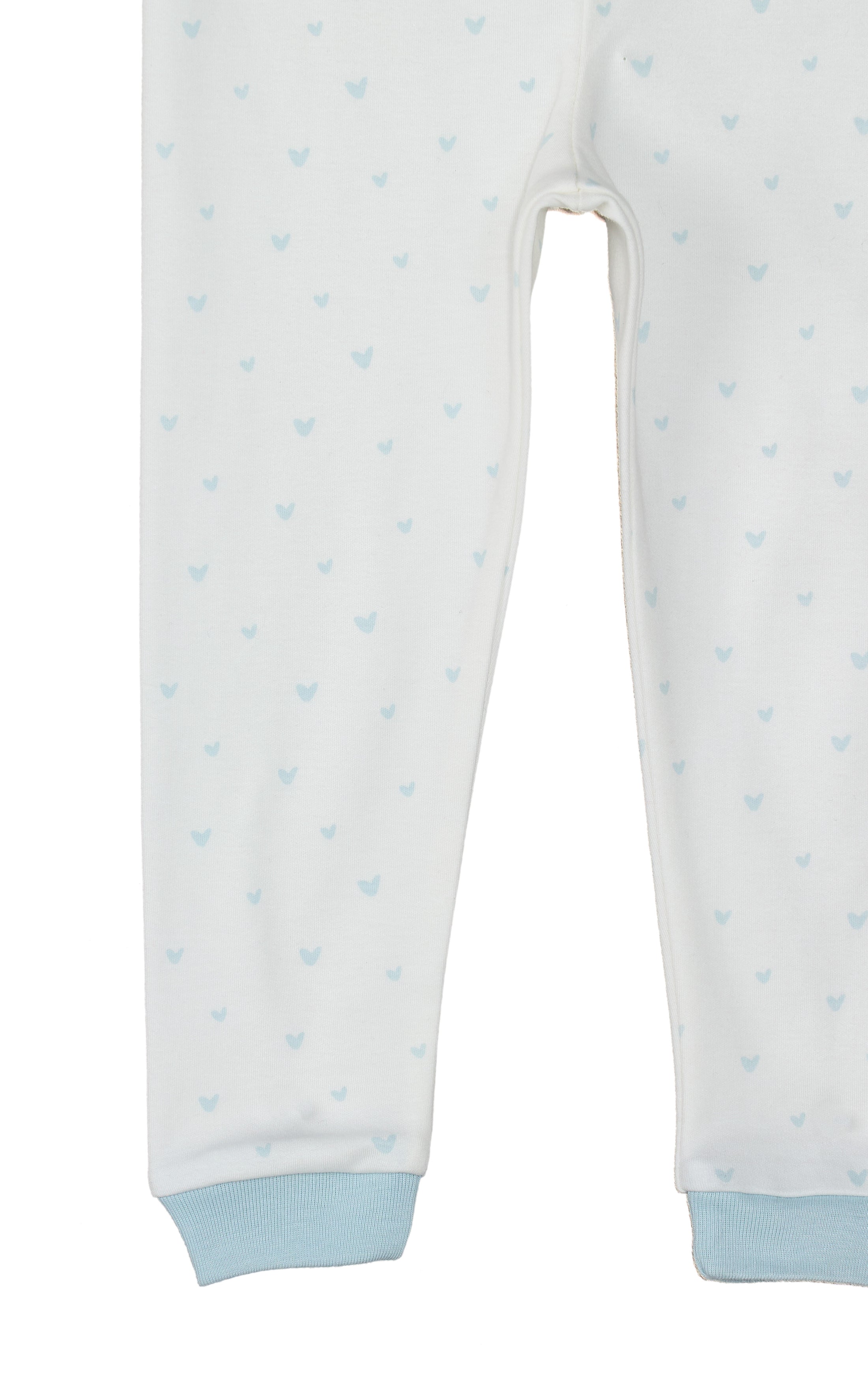 Organic Cotton Toddler Long Johns – Blue Hearts