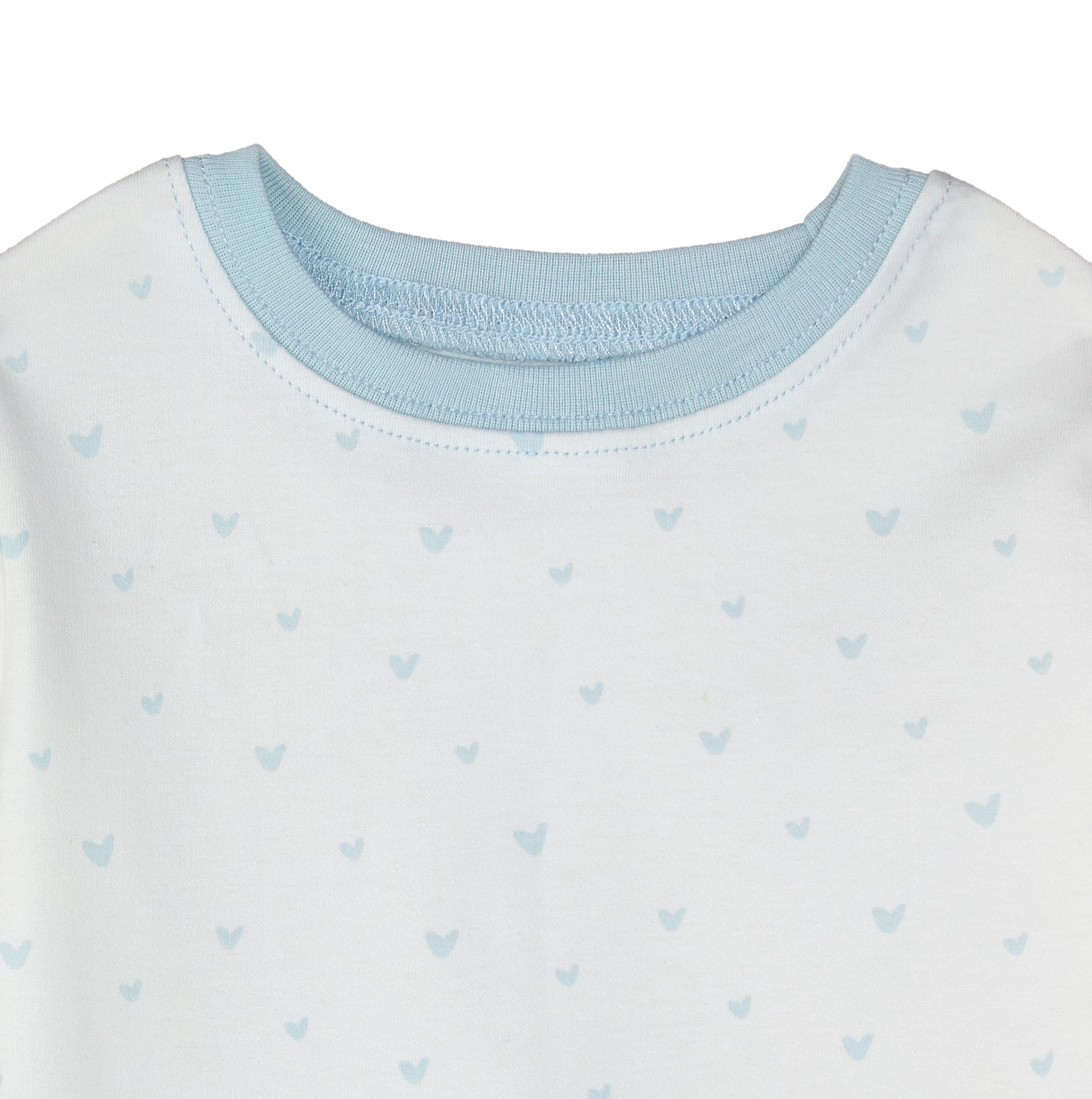 Organic Cotton Toddler Long Johns – Blue Hearts