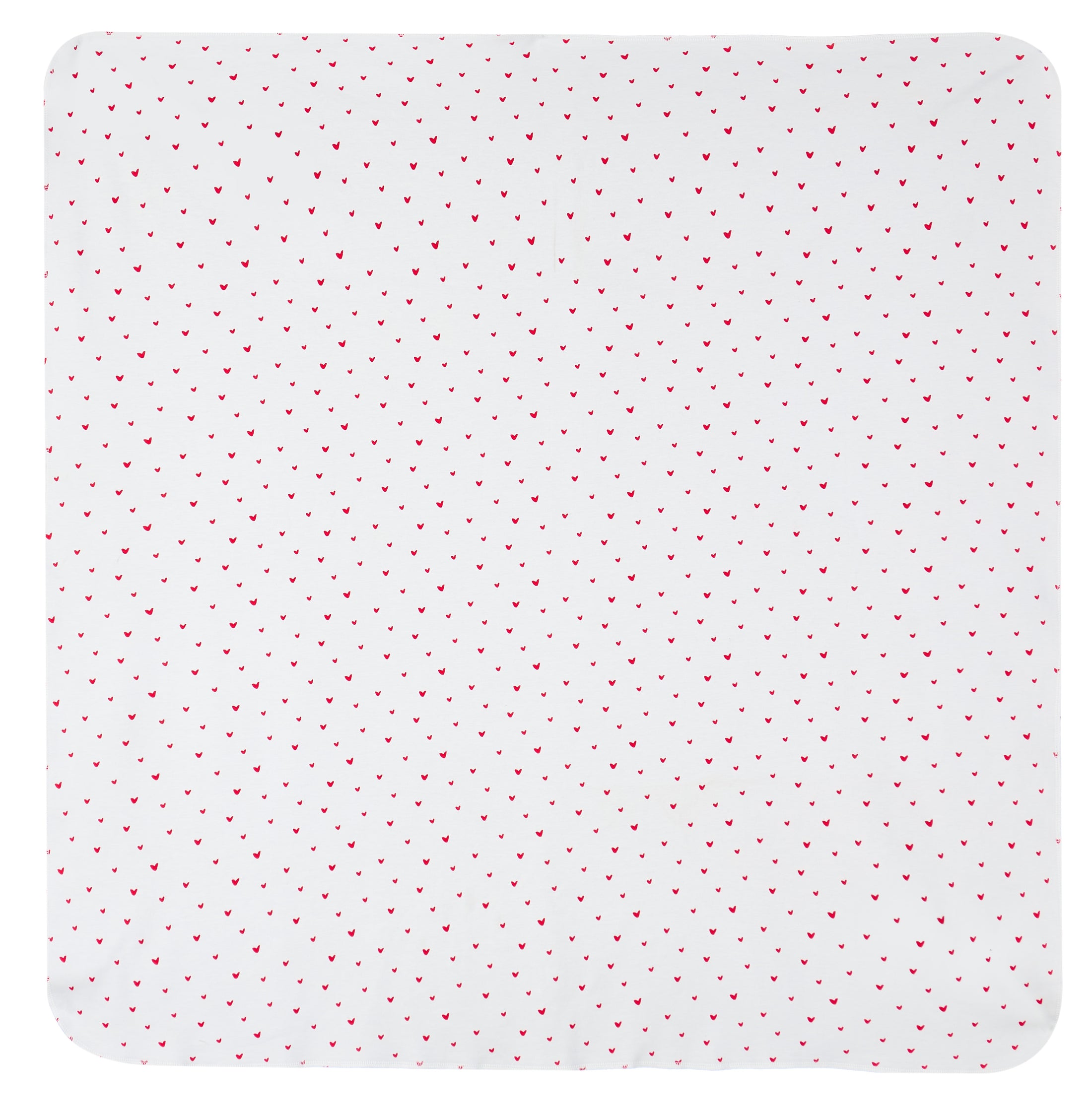 Organic Egyptian Cotton Receiving Blanket – Red Hearts Print