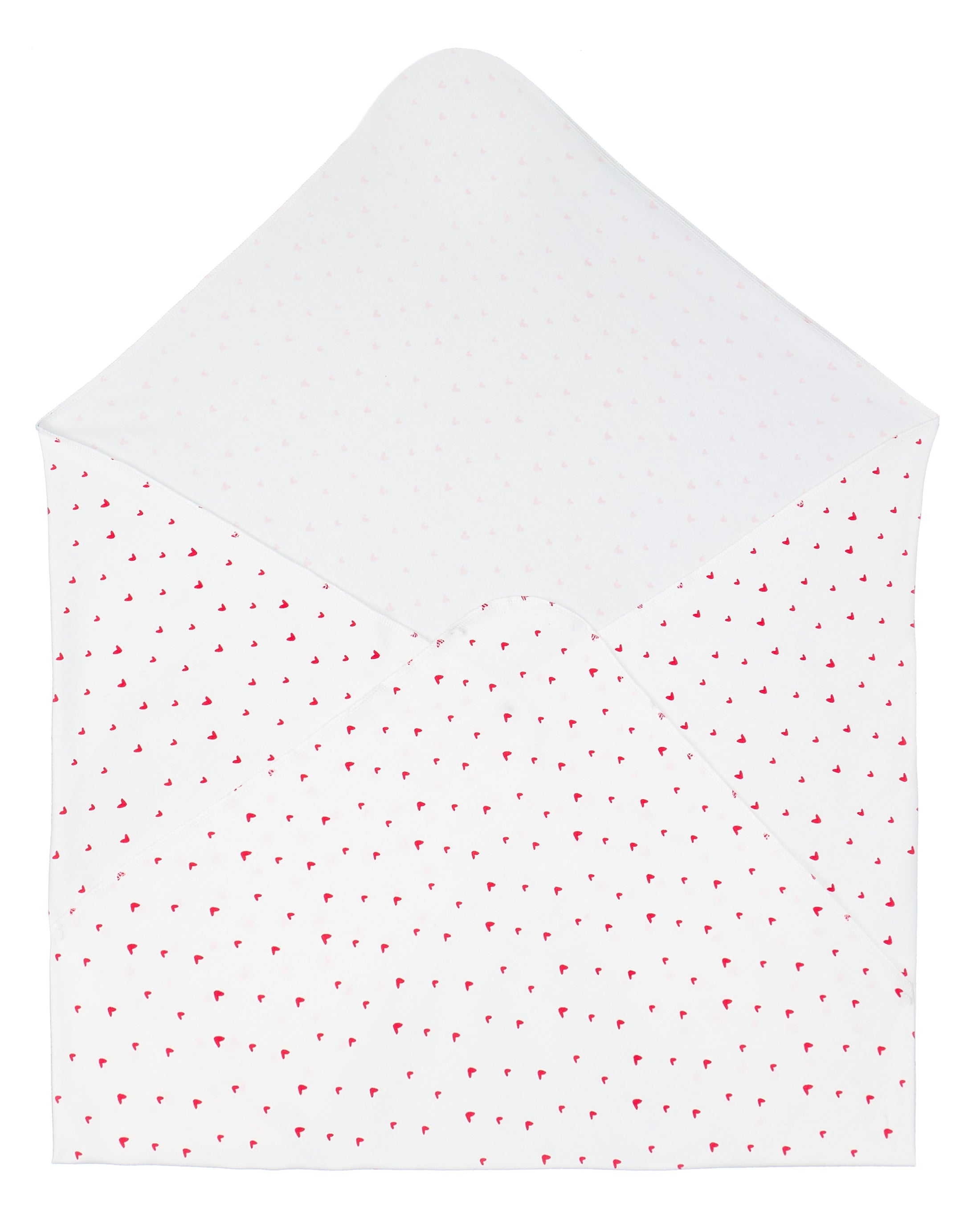 Organic Egyptian Cotton Receiving Blanket – Red Hearts Print