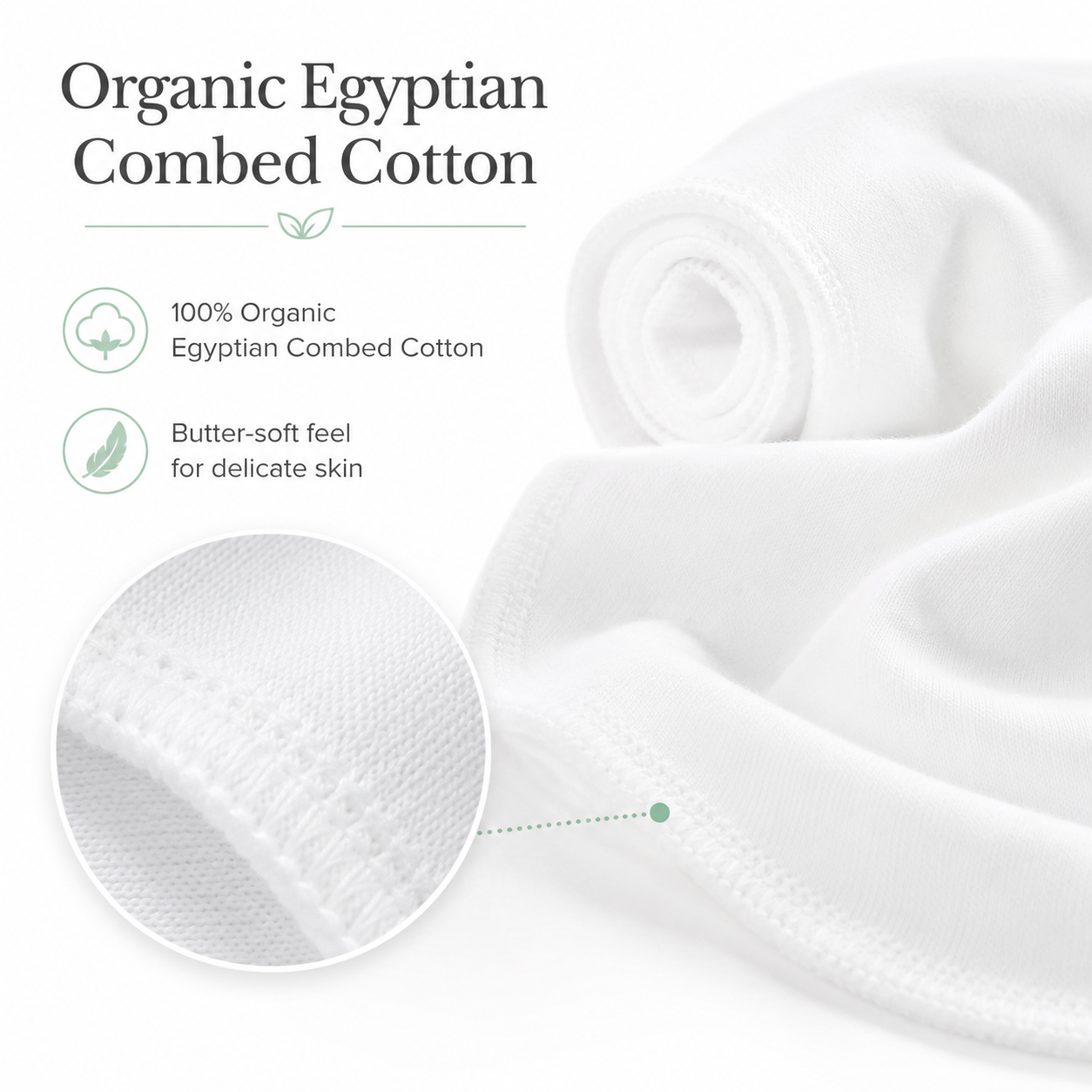 Organic Egyptian Cotton Receiving Blanket – White
