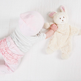 Load image into Gallery viewer, Snuggle Bunny Lovey w/ Pink Stripe Ears
