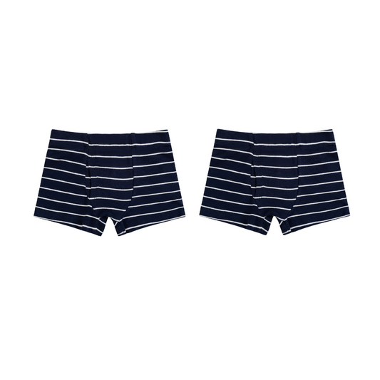 Boys Boxer Briefs Navy Stripe 2 Pack