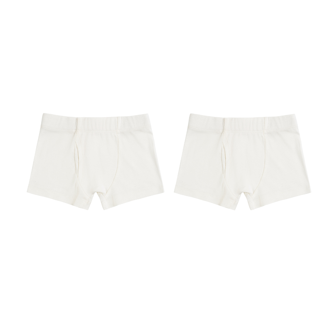 Boys Boxer Briefs Organic White 2 Pack