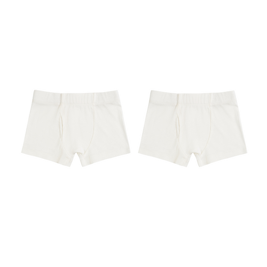 Boys Boxer Briefs Organic White 2 Pack