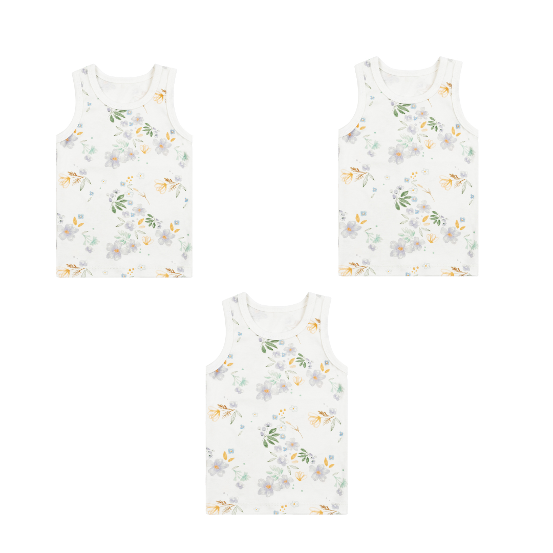 Girl's Undershirt Modern Daisy 3 Pack