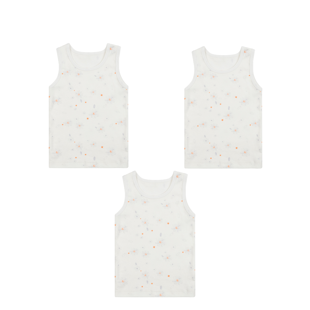 Girl's Undershirt Shadow Floral 3 Pack