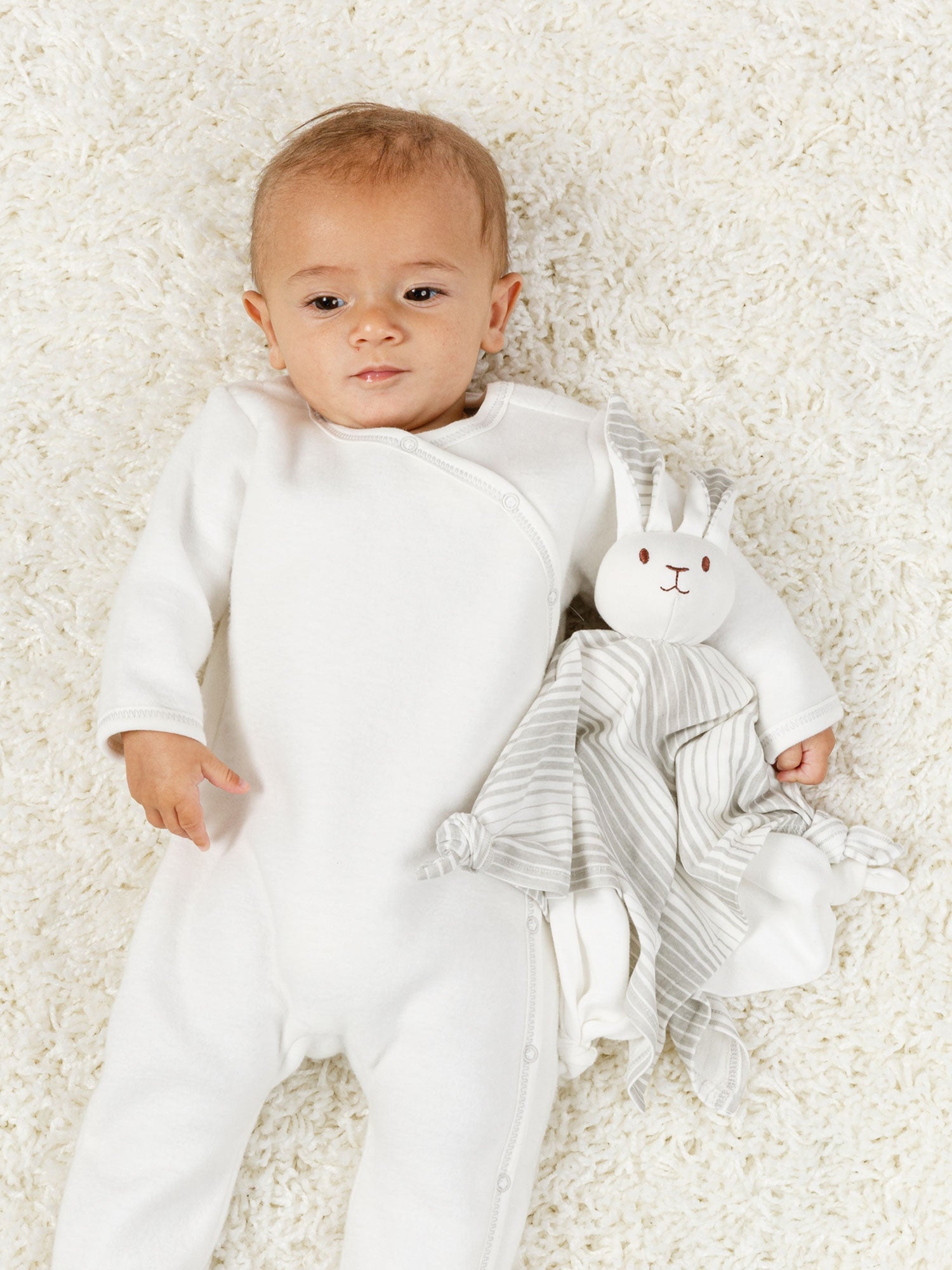 Lovey Bunny Blanket Friend - Grey Ombre Stripe