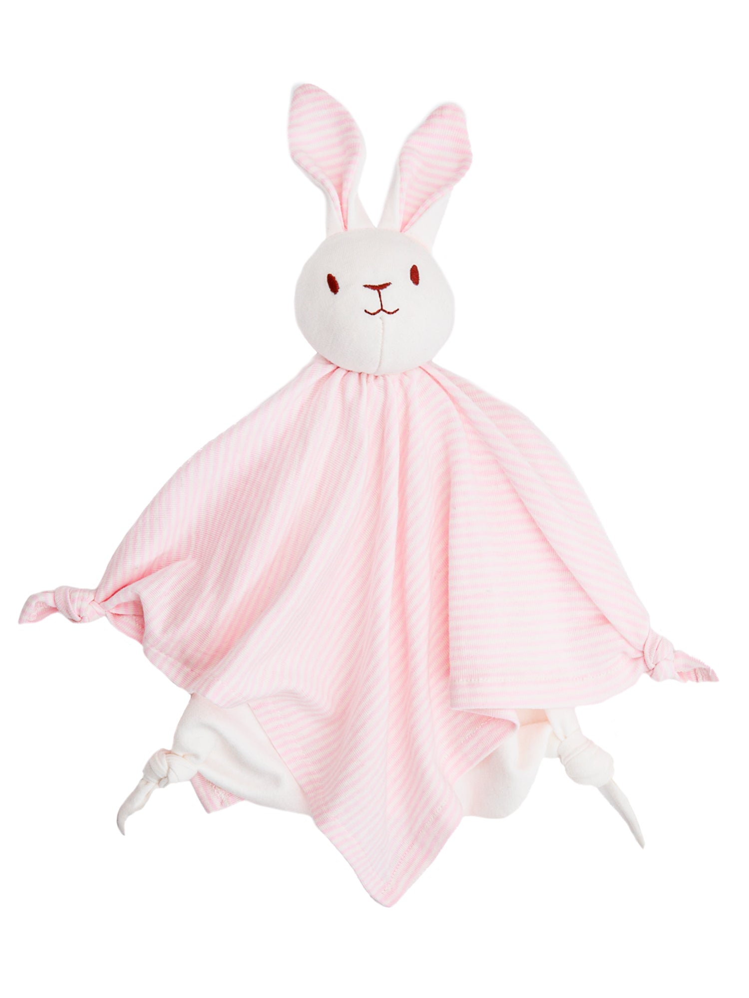 Organic Bunny Lovey Blanket - Pink Stripe