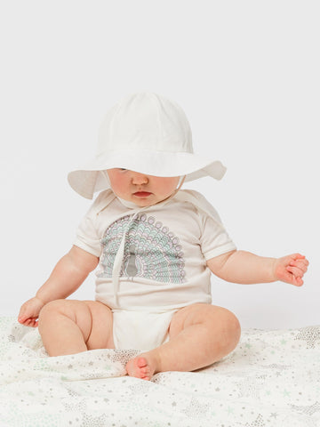 Organic White Baby Bow Headband