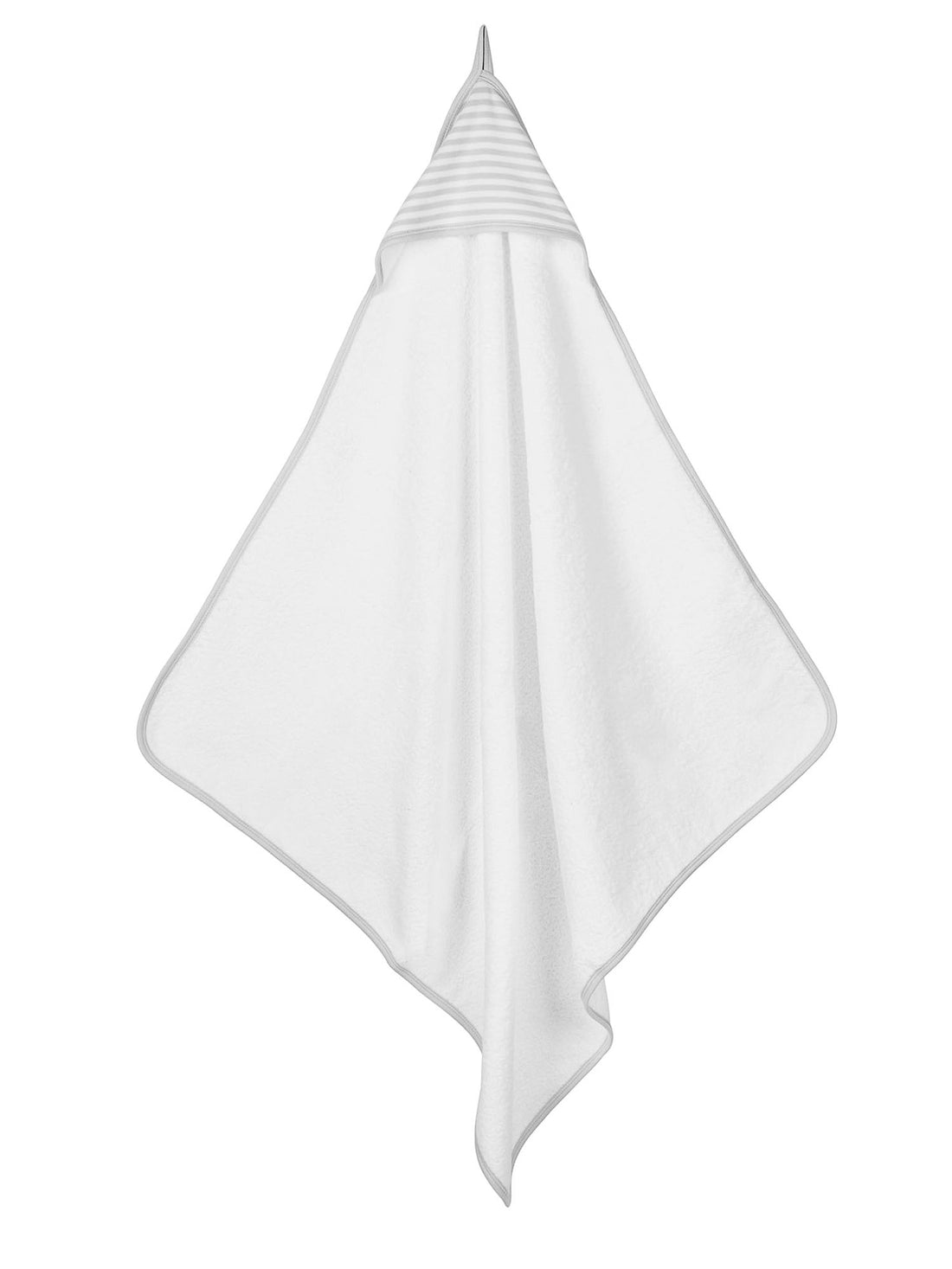 Infant Hooded Towel Gray and White Striped Bath Towel Under the Nile