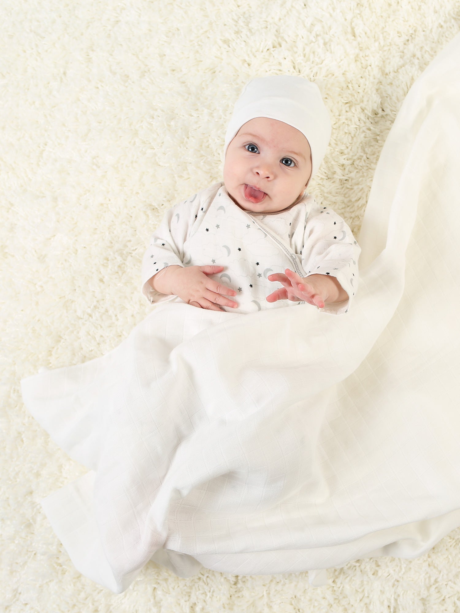 White Organic Muslin Swaddle Blanket