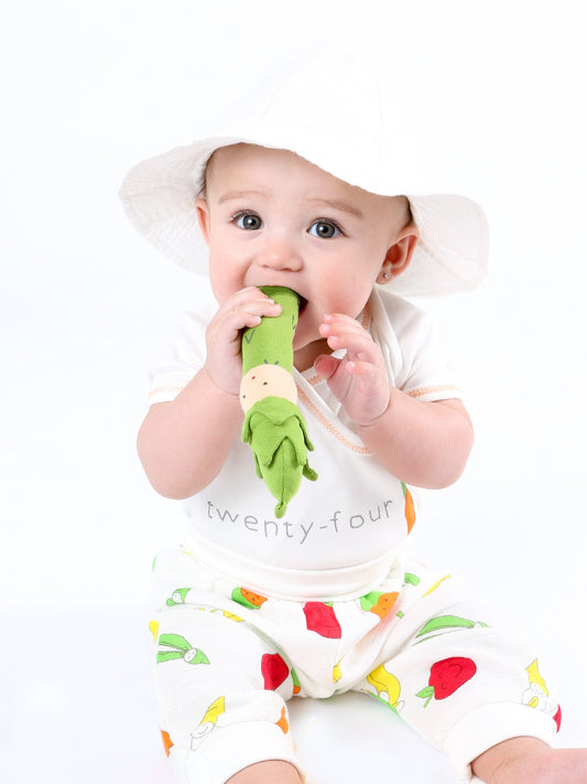 Organic Cotton Baby Rattles – Fruit and Vegetables – ChunkiChilli