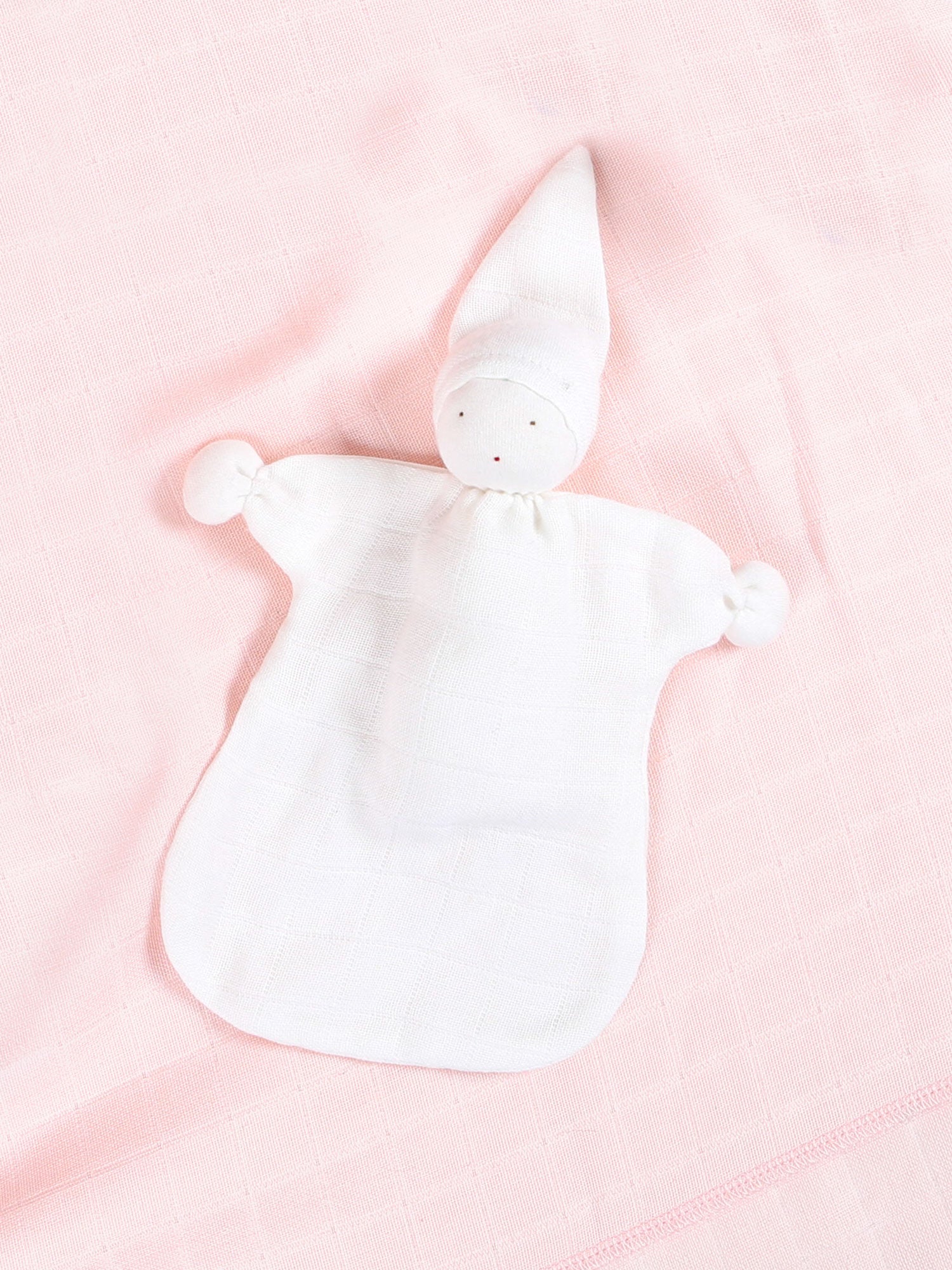 Organic Baby Muslin Sleeping Doll Lovey - White