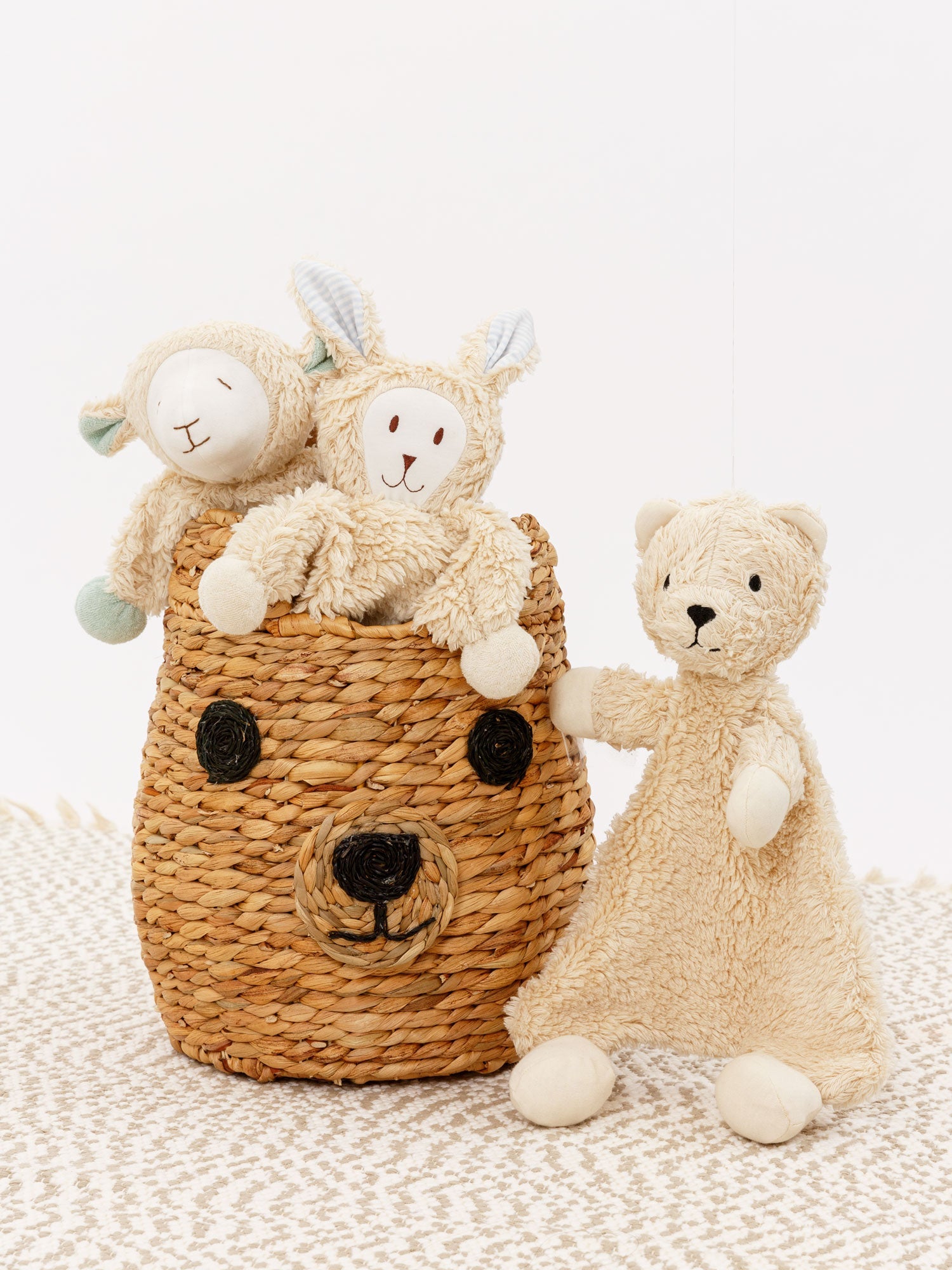 Organic Flat Faux Sherpa Teddy Bear Lovey